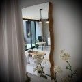 Mirror with oval on a wooden top 90x40 cm